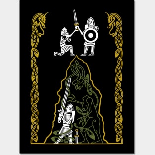 Beowulf Vs Grendel's Mother Posters and Art